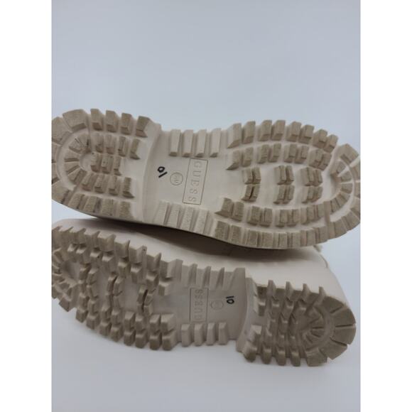 Guess Combat Boots Cream 6.5 Lace Chain - Picture 6 of 10